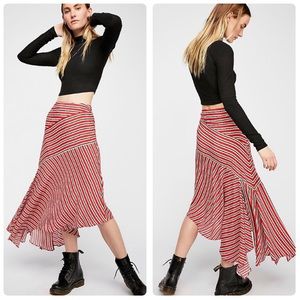 Free People Luna Striped Skirt, Sz 0, NWT